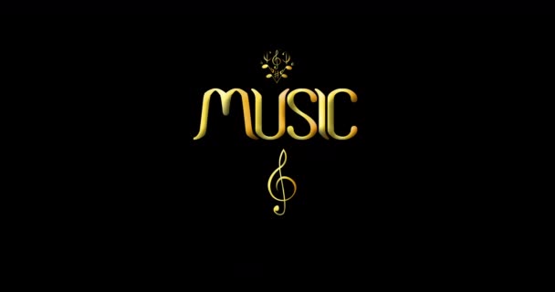 Logotipo Música Animada Con Marco Forma Corazón Hecho Notas Musicales — Vídeo de stock