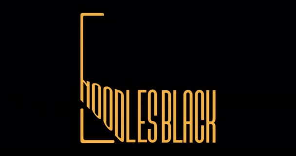 Logotipo Negro Mínimo Con Letras Fideos Negros Cuadrado Sobre Fondo — Vídeos de Stock