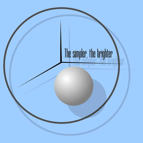 asgari soyut logo saati ve gölgeli top