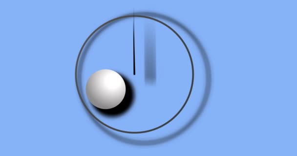 Minimalny Abstrakcyjny Zegar Logo Piłka Cieniem — Wideo stockowe