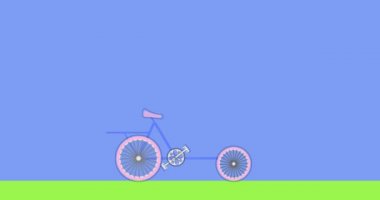 Pembe ve mavi tonlarda dondurma motoru logosu