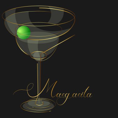 Restoran veya barın menüsü veya şarap listesi için margarita kokteyli logosu