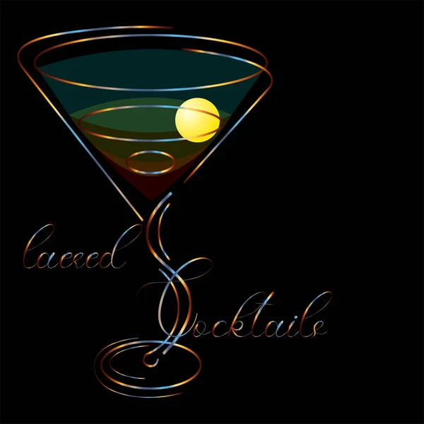 Шаруватий логотип коктейлю для ресторану або барного меню або списку вин — стоковий вектор
