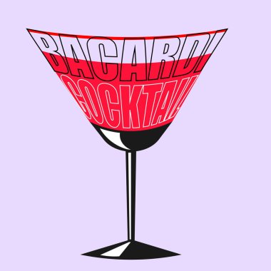 Hafif arka planda minimalist bacardi kokteylinin logosu