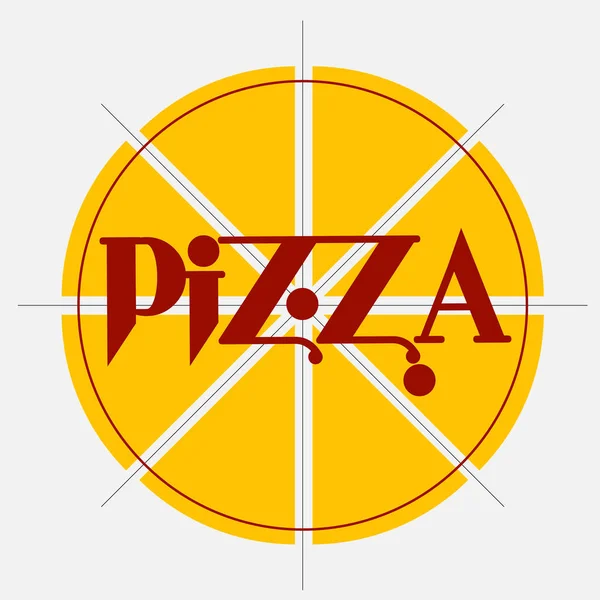 Logo abstrait minimal pizza de huit tranches jaunes — Image vectorielle