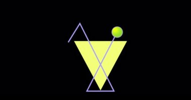 Geometrik şekillerden oluşan minimal renkli martini kokteyli logosu