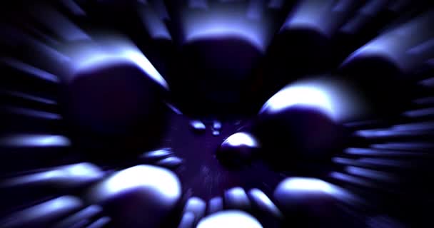 Fondo Oscuro Abstracto Esferas Con Rayos Luz — Vídeo de stock