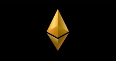 Koyu arkaplandaki Ethereum tabanlı ödenebilir olmayan sembol logosu