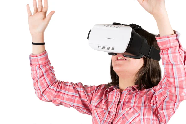 Chica con gafas de realidad virtual — Foto de Stock