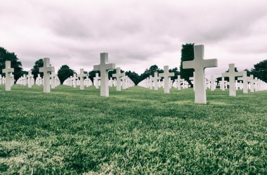 White crosses in American Cemetery clipart