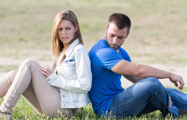 Bridal couple with problems — Stock Photo, Image