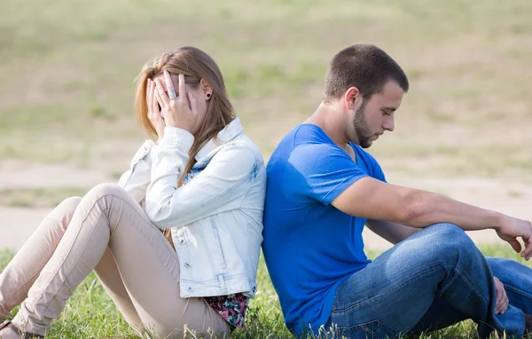 Bridal couple with problems — Stock Photo, Image