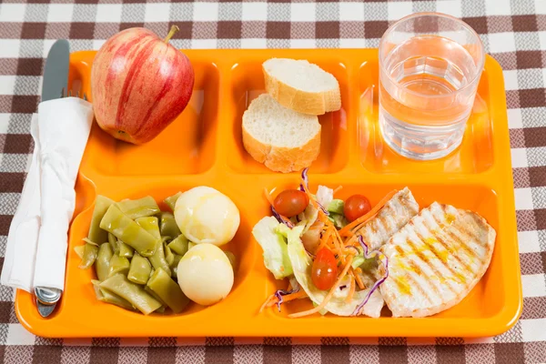 School lunch tray — Stock Photo, Image