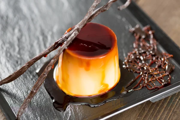 Vanilj flan — Stockfoto