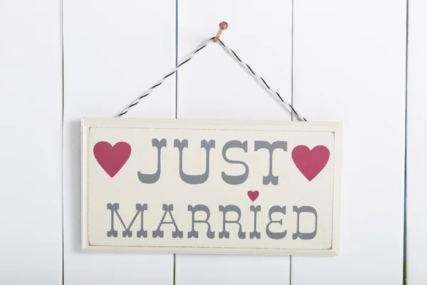 Poster appena sposato — Foto Stock