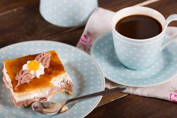 Snack with coffee and cake — Stock Photo, Image