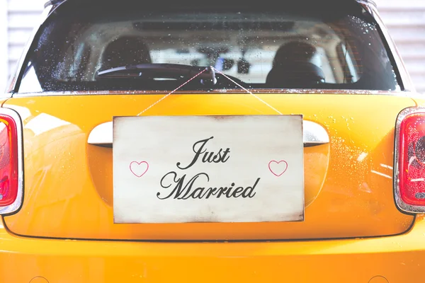 Плакат Just Married — стоковое фото