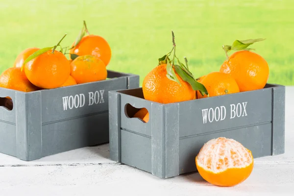 Box of tangerines — Stock Photo, Image