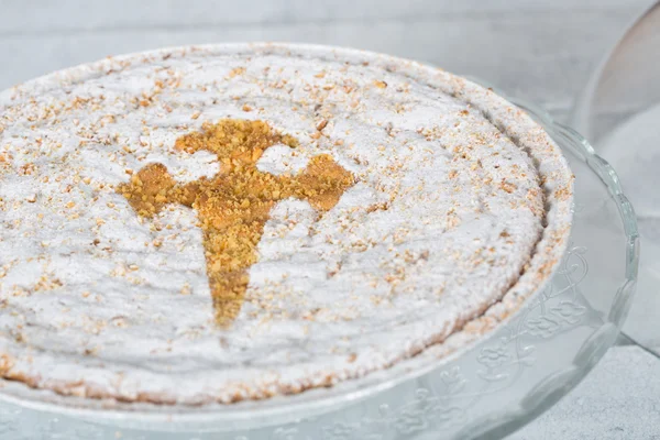 Tarta de almendras Santiago — Foto de Stock