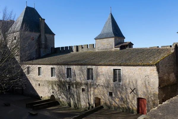 Festungsmauern in Carcassonne Frankreich — Stockfoto
