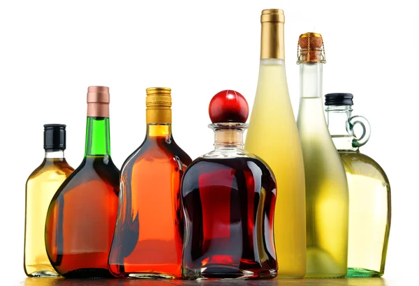 Bottles of assorted alcoholic beverages — Stock Photo, Image