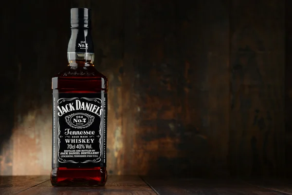 Garrafa de bourbon de Jack Daniel — Fotografia de Stock