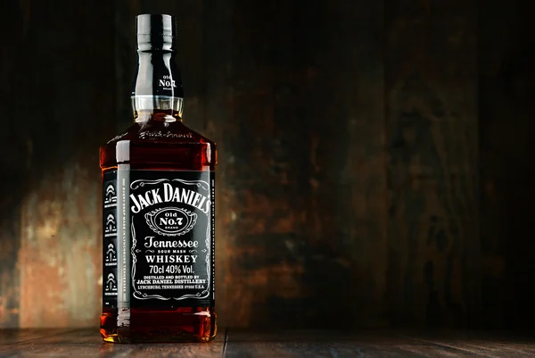 Garrafa de bourbon de Jack Daniel — Fotografia de Stock