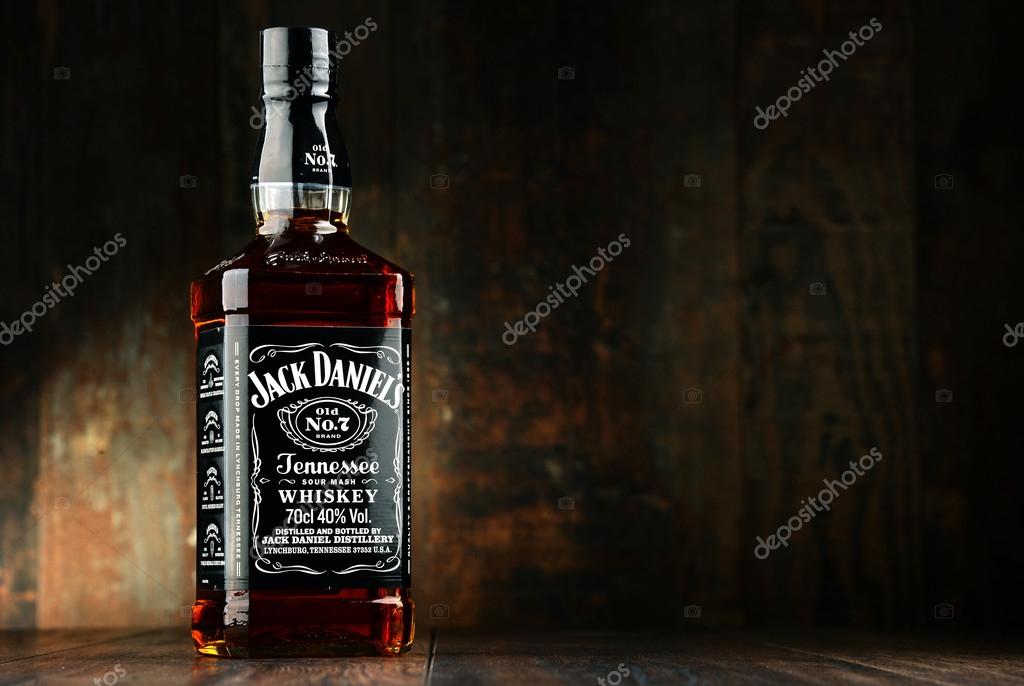 POZNAN, POLAND - APRIL 23, 2016: Jack Daniel's, a brand of the best selling American whiskey in the world,  produced by the Jack Daniel Distillery and owned by the Brown-Forman Corporation since 1956