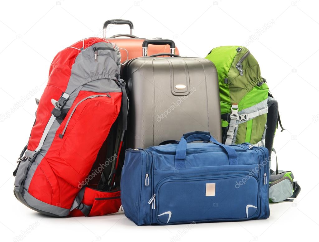 Luggage consisting of large suitcases rucksack and travel bag Stock