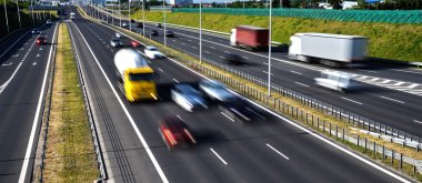 Six lane controlled-access highway in Poland clipart