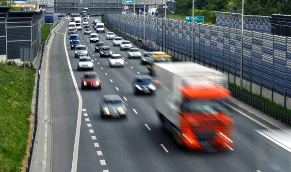 Six lane controlled-access highway in Poland — Stock Photo, Image