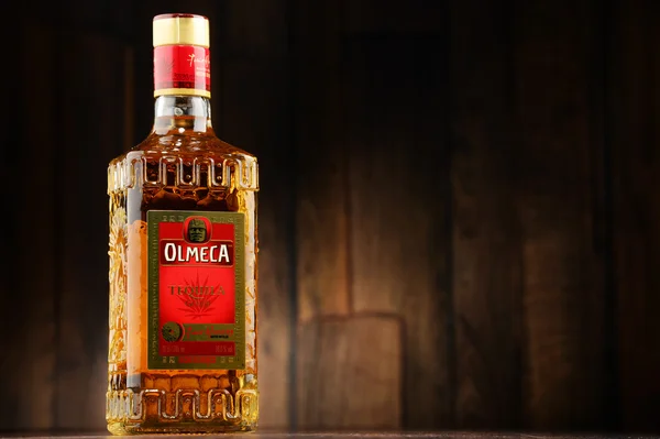 Garrafa de Olmeca Tequila Gold — Fotografia de Stock