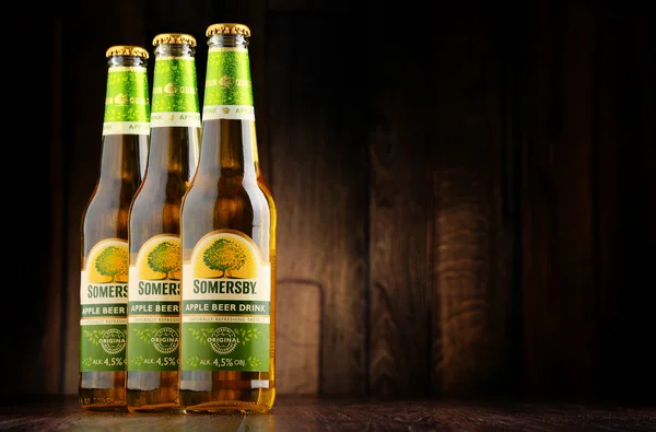 Bottles of Somersby cider drink — Stock Photo, Image