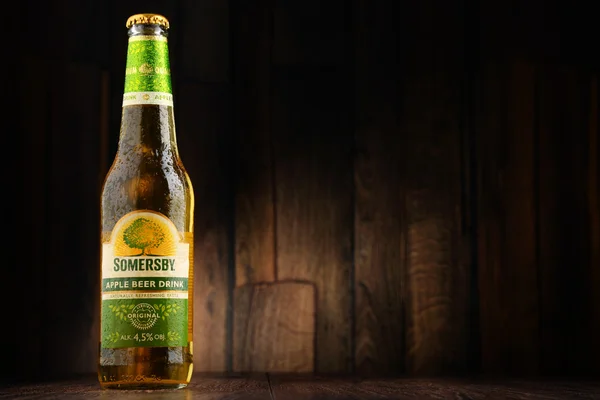 Bottles of Somersby cider drink — Stock Photo, Image