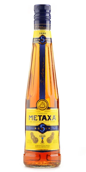 Flasche Metaxa-Likör isoliert auf weiß — Stockfoto