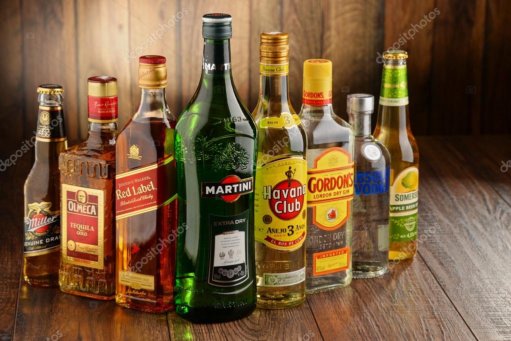 POZNAN, POLAND - JUNE 23, 2016:Worldwide some 2 billion people use alcohol, one of the most widely used recreational drugs on earth, with yearly consumption of over 6 litres of pure alcohol per person