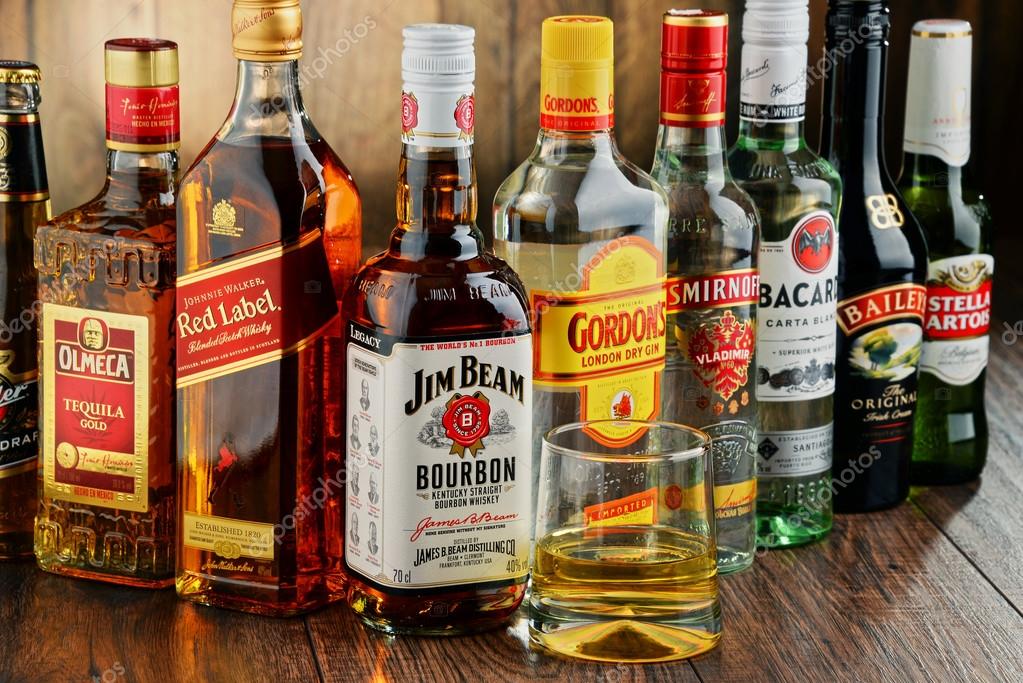 POZNAN, POLAND - JUNE 23, 2016:Worldwide some 2 billion people use alcohol, one of the most widely used recreational drugs on earth, with yearly consumption of over 6 litres of pure alcohol per person