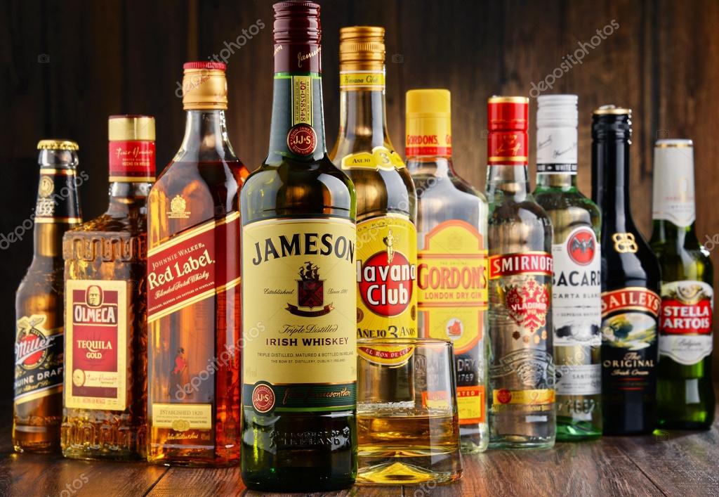 POZNAN, POLAND - JUNE 23, 2016:Worldwide some 2 billion people use alcohol, one of the most widely used recreational drugs on earth, with yearly consumption of over 6 litres of pure alcohol per person