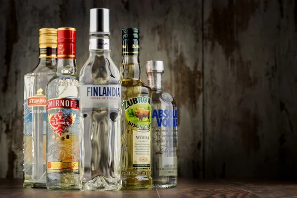 Összetétel üveg vodka — Stock Fotó