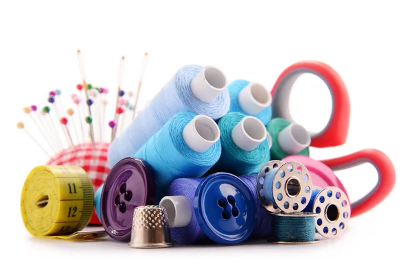 Composition with tailor threads over white — Stock Photo © monticello ...