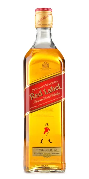 Fles Johnnie Walker Scotch whisky geïsoleerd op wit — Stockfoto