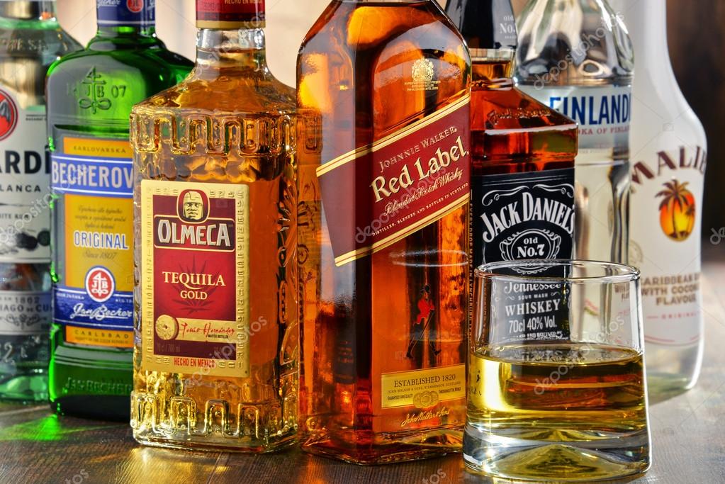 POZNAN, POLAND - JULY 27, 2016:Worldwide some 2 billion people use alcohol, one of the most widely used recreational drugs on earth, with yearly consumption of over 6 liters of pure alcohol per person