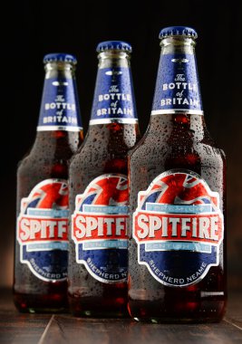 Üç Spitfire Premium kentli bira bira şişesi