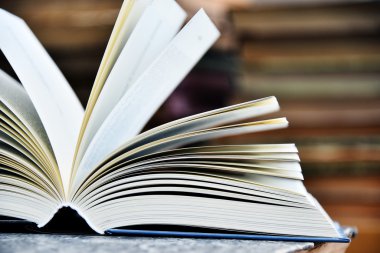 Ciltli kitap bir kütüphane tablo yalan