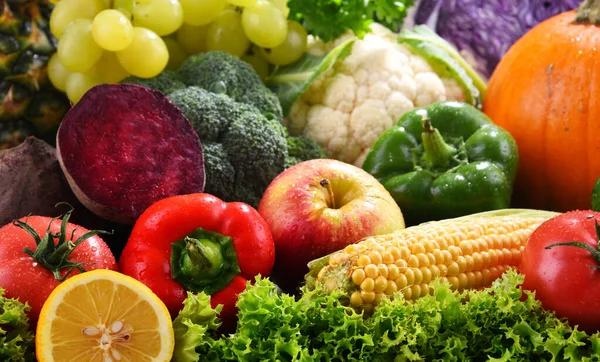 Composición Con Variedad Verduras Frutas Frescas —  Fotos de Stock