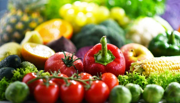 Composición Con Variedad Verduras Frutas Frescas —  Fotos de Stock