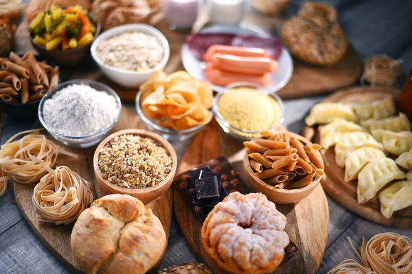 Composición Con Variedad Productos Alimenticios Que Contienen Gluten — Foto de Stock