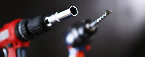 Eine Schraubpistole Und Ein Pistolengriff Akkubohrschrauber — Stockfoto