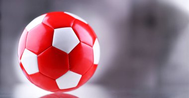 Composition with a leather soccer ball