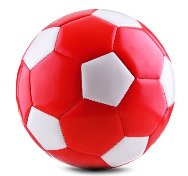 Deri futbol topu beyaz arkaplanda izole.